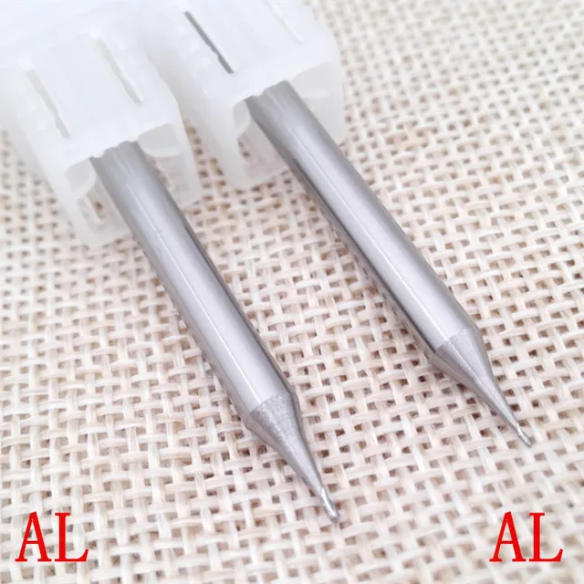 5pcs/set 0.2mm 0.3mm R0.1 R0.15 Real HRC55 For 2 flutes ball nose end mill milling cutter CNC router bit