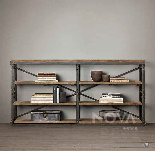 Yüksek Kaliteli Modern 40cm Siyah Metal Yuvarlak Duvara Monte Ünitesi 4 Ahşap Ra