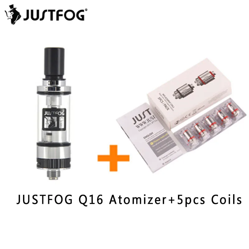 

JUSTFOG Q16 Tank VS 5pcs Coils Clearomizer 2ml Capacity Tank for Q16 Kit With 1.6ohm Coil Head Electronic Cigarette Atomizer