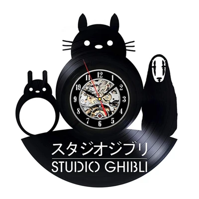 Студийные Ghibli My neigher Totoro виниловые настенные часы современный дизайн милый мультфильм 3D наклейки спальня часы настенные часы 12 дюймов - Цвет: 9