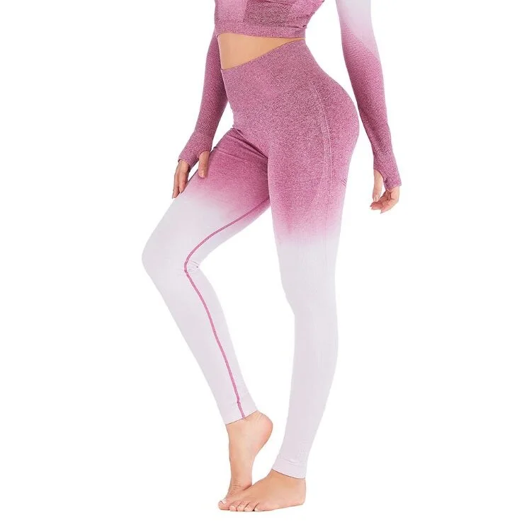 Woman High Waist Pants Leggings For Fitness Gradient Sport Yoga Leggings Gym Shark Tights Workout Trousers Female XL