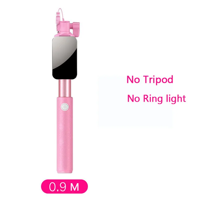 170 см палка для селфи светильник для фотографии светильник ing 360 Вращающийся кольцевой светильник светодиодный студийный Bluetooth Штатив для Youtube Vlogging смартфона - Цвет: 0.9m no tripod light