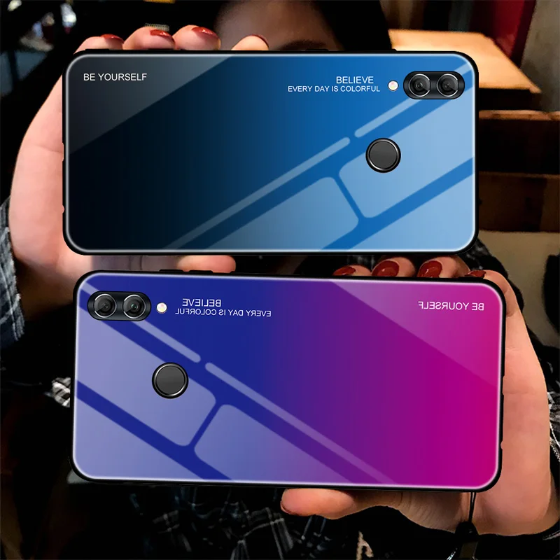 

Gradient Tempered Glass Case For Huawei Honor 10i Honor 20i P Smart Plus 2019 Y6 Prime 2019 V20 Protective Shell Phone Case