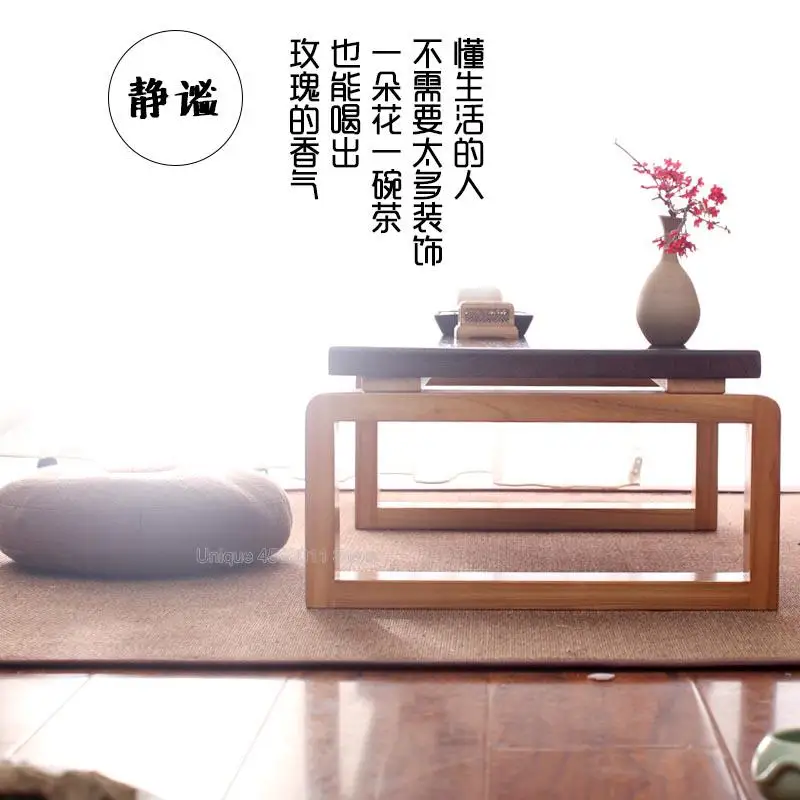 Bay window tea table coffee table Japanese-style balcony solid wood table living room small coffee low table bedroom Bay window tea table coffee table Japanese-style balcony solid wood table living room small coffee low table bedroom