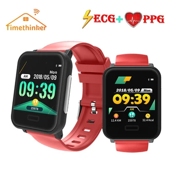 

Timethinker Smart Watch ECG+PPG Full Touch Screen Watches Blood Pressure Heart Rate Monitor Fitness Tracker PK for E04 E58