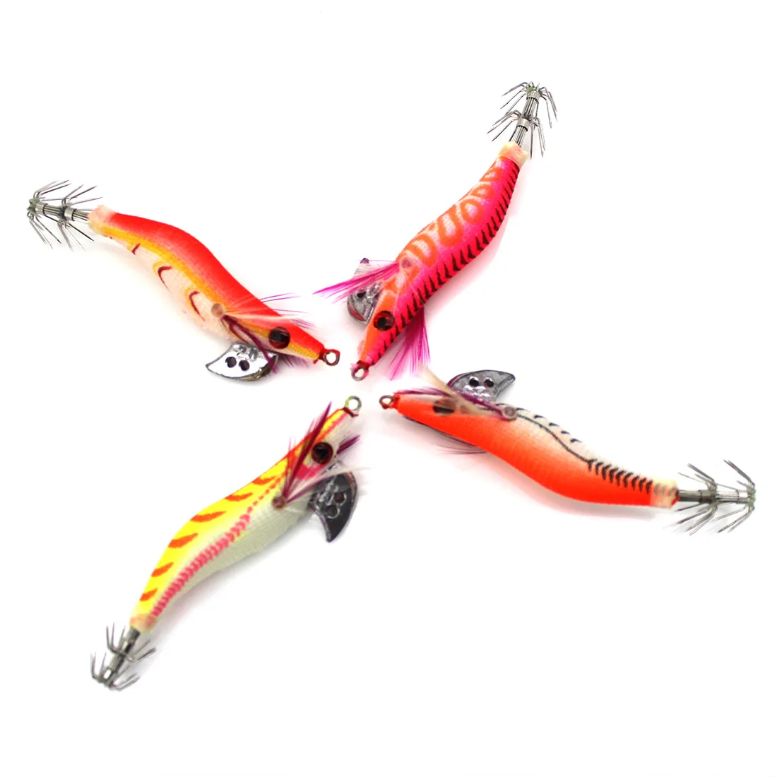 Random Color Hot New Promotions Noctilucent 1 Pc Shrimp Lure Fishing Crank Bait For Squid Tackle Hooks 8cm 7.2g 4 Shape | Спорт и