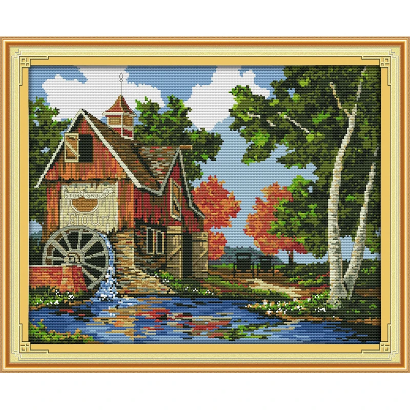 

Everlasting love Log cabin (2) Chinese cross stitch kits Ecological cotton stamped 11 14 CT Christmas New store sales promotion