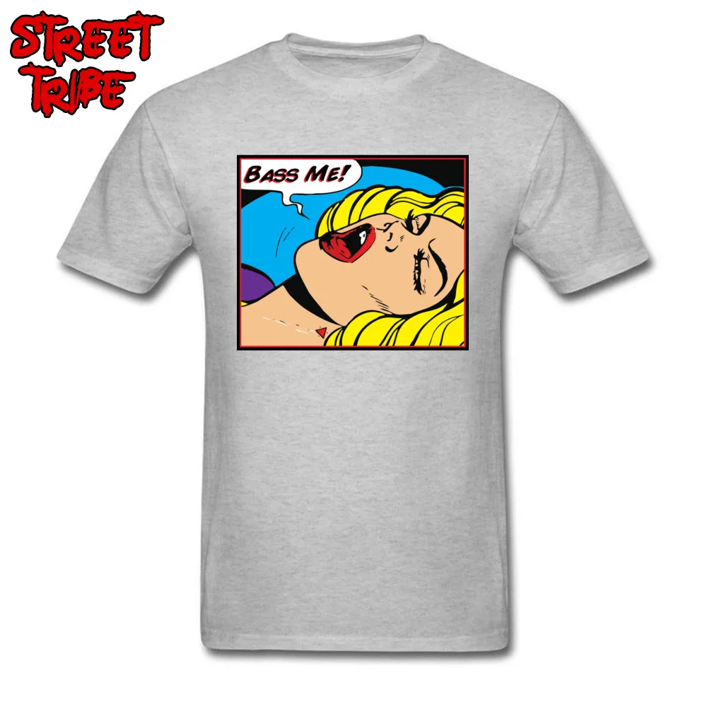 Cool Bass Me O-Neck T-shirts Fall Tops & Tees Short Sleeve for Men Oversized Pure Cotton Casual T Shirts Drop Shipping Bass Me grey