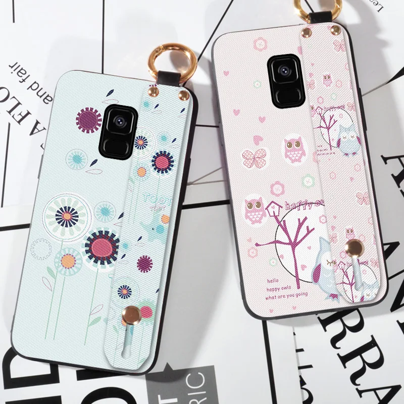 

Owl Ring Strap Cases For Samsung Galaxy J4 J6 J8 EU Holder Back Cover For Samsung A5 A7 A9 A6 A8 Plus 2018 Scrub Case Shell