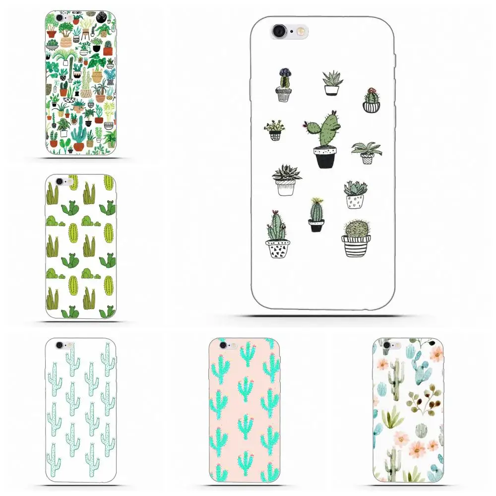Wexoeq TPU Phone Skin Simple Potted Cactus For Huawei G7 Y6 II Y7 Xiaomi Redmi Note 2 3 5 Mi 4 4C 4I 5S 5X 6X 8 SE Pro | Мобильные