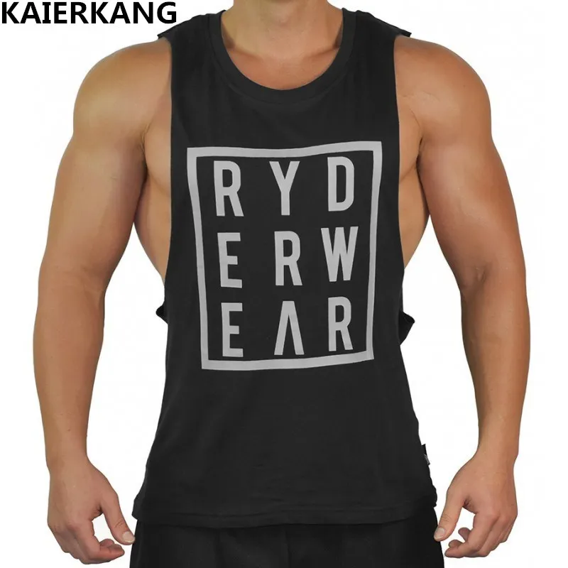 

2018 Mens bodybuilding Fitness Tank Tops Crossfit cotton Slim fit sleeveless Shirts workout Undershirt vest tees men clothing