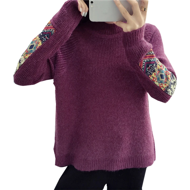 2018 Autumn And Winter Sweater Women Half necked Embroidery Casual Hot ...