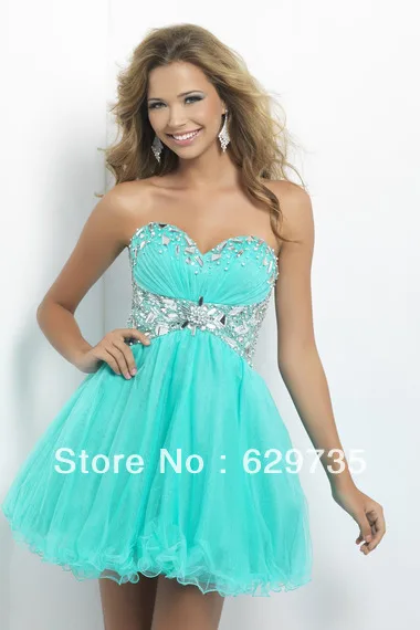 Best Selling 2013 Lovely Blue Sweetheart Short/Mini Homecoming dress Free Shipping | Свадьбы и торжества