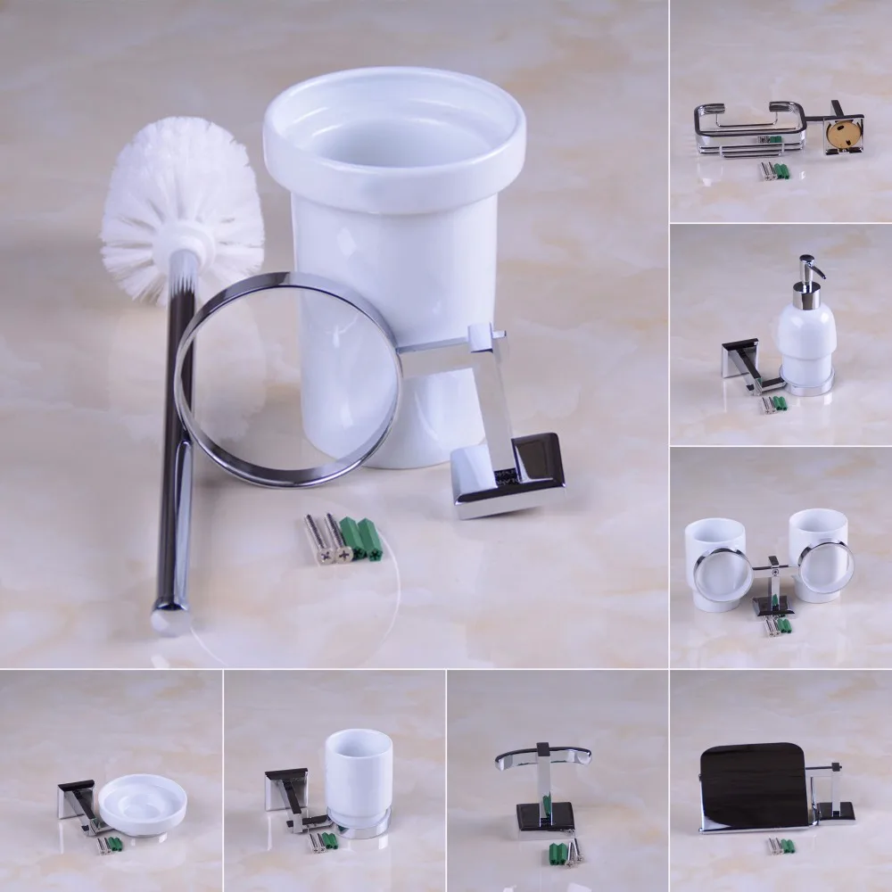 accessori da bagno in ottone set di ceramica sapone liquido dispenser servizi igienici holder spazzolato