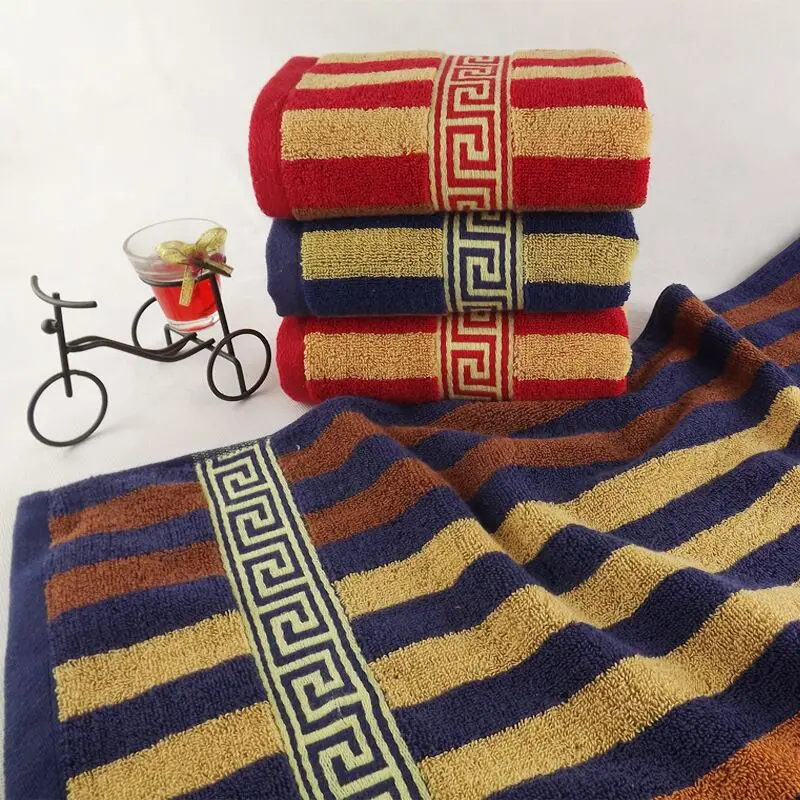 JZGH 34x76cm Striped Decorative Cotton Terry Hand Towels,Bulk Patterned