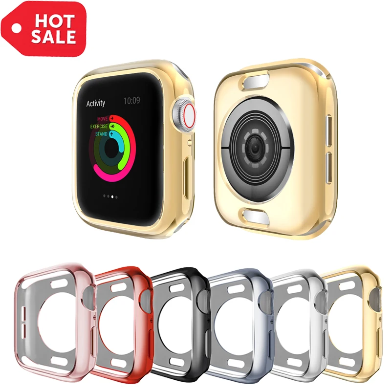 

Electroplated Bumper Cover TPU Watch Case For Apple Watch 4 44/40mm Compatible for iwatch series 3/2/1 42/38mm Watch accessory
