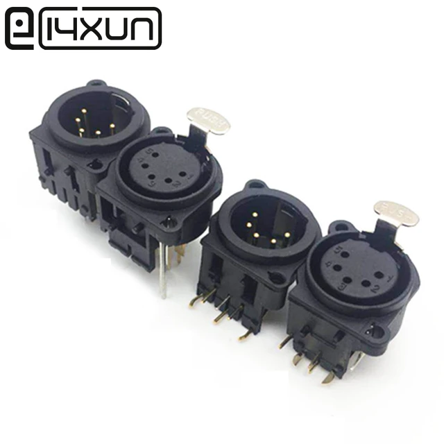1pcs XLR 5 Pin Male Plug / Female jack XLR 5P Audio Socket Microphone  Connector MIC PCB Adapter for DIY Repairs - AliExpress