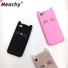 Cute Cartoon Cat Cases 3D Silicone Soft Back Cover For iPhone