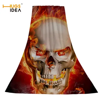 

HUGSIDEA Cool Women/Men Beach Towel Punk Skull 3D Printed Soft Bath/Spa/Swimming Towels Home Textile Large Thick Travel Toalla