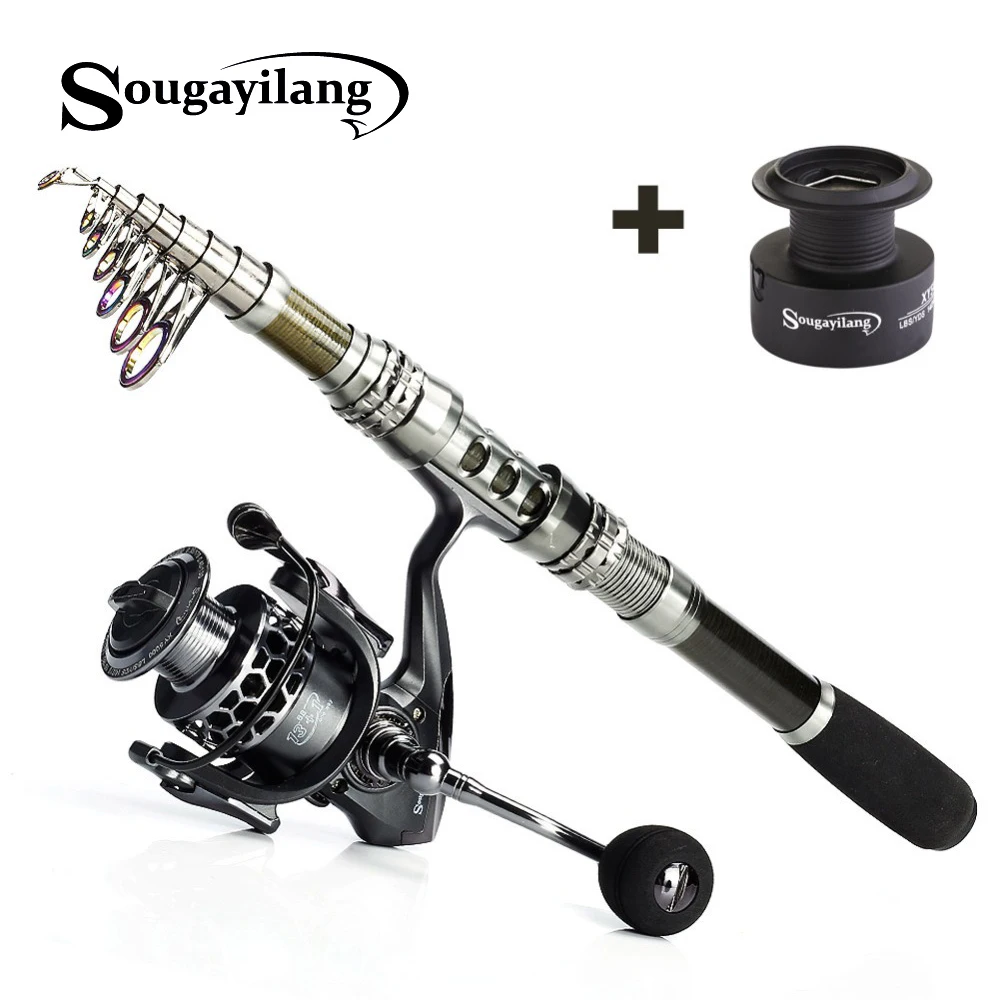 Sougayilang 1.8 3.3m Telescopic Fishing Rod kits and 14BB ...