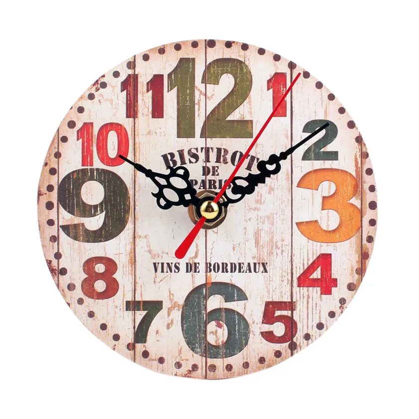 

High Quality Vintage Style Non-Ticking Silent Antique Wood Wall Clock5.30B789