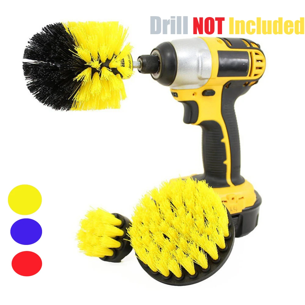 

3 pcs/set Power Scrubber Brush Drill Brush Clean for Bathroom Surfaces Tub Shower Tile Grout Cordless Power Scrub Cleaning Kit