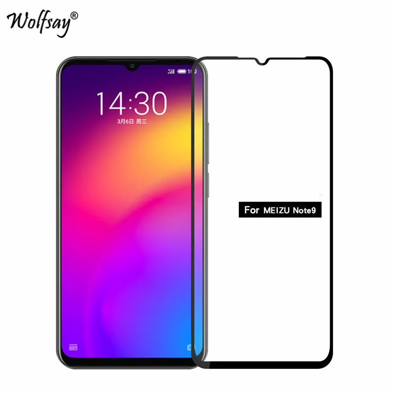 2 шт. полное клеевое покрытие стекло Meizu Note 9 Защита для экрана закаленное пленка