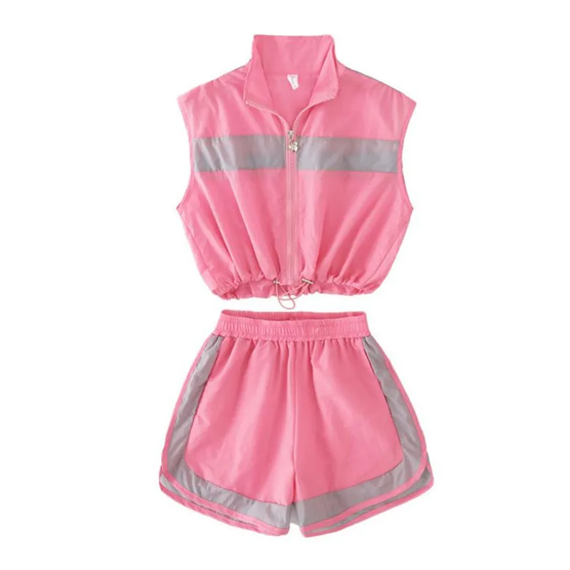 

DFXD Summer Children Sport Suits 2019 Casual Teenage Clothes Girls 2pc Sun Protection Clothing Sets Short Sleeve Top+Shorts Set