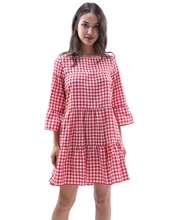 2018 New Fashion Women oversized pleated plaid font b dress b font summer font b elegant
