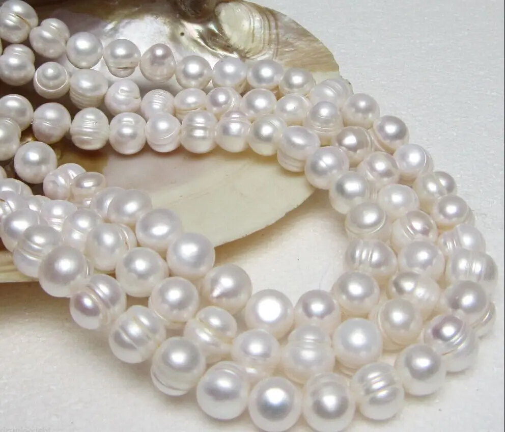 

Free Shipping >>>>> 12-13mm natural south seas white pearl necklaces 25inch