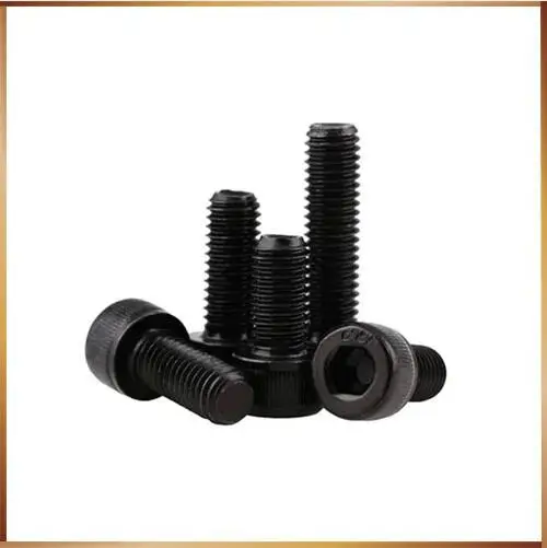 50 pcs M6*30 DIN912 Black Alloy Steel Metric All Thread Hex Socket Head Cap Screw Bolt M6X8/10/30mm m6 screws bolts nails | Обустройство