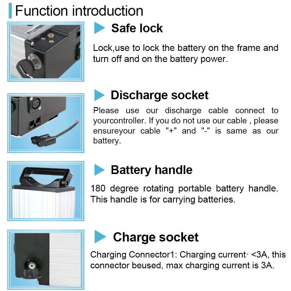 60 V 2200 W 2000 W 1800 W 1500 W 1200 W Дополнительная задняя стойка батареи 60 V 24,5 Ah электрическая велосипедная стойка батареи с ячейками LG