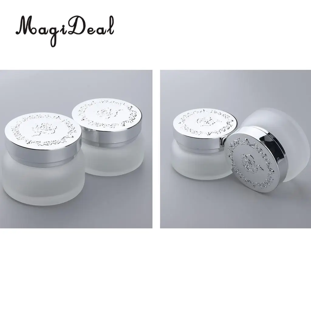 Kesoto 4x Empty Glass Makeup Cream Jar Lotion Essential Oil Bottle Cosmetic Refillable Container 30g 50g