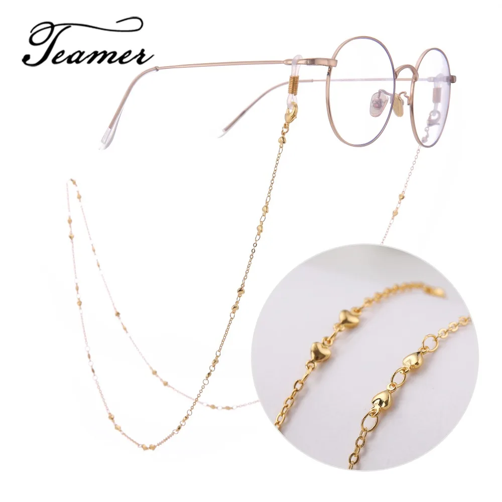 Teamer Fashion Cute Heart Glasses Chain Strap Eyeglass Metal цепочка для солнцезащитных очков шнур чтения