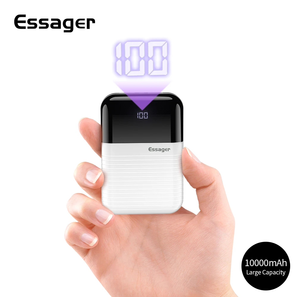 

Essager Mini Power Bank 10000mAh External Battery Pack Charger Portable Powerbank LED Dual USB Poverbank for Xiaomi Mobile Phone