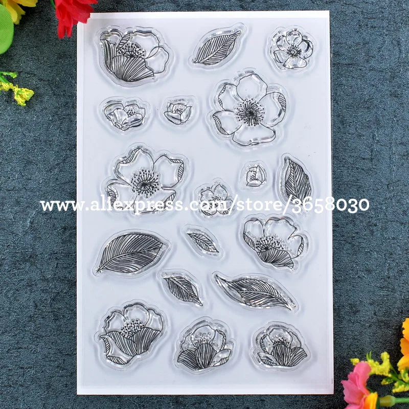 Цветы листья альбом для скрапбукинга сделай сам карточки фотографий резиновый