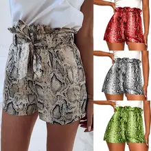 Новые модные женские повседневные шорты с поясом в полоску короткие свободные брюки