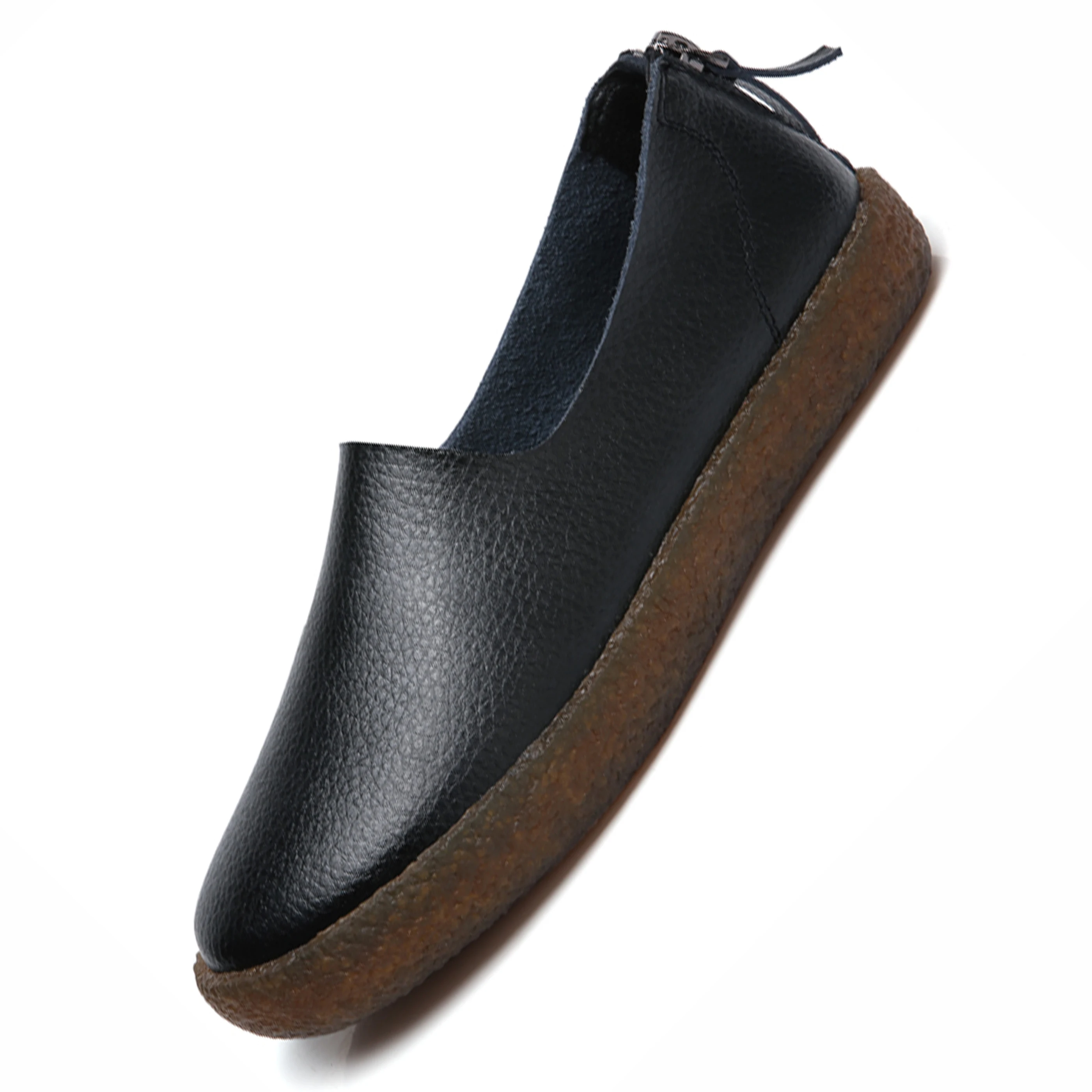 2017 Autumn Women Flats Shoes Zipper Metal Slip On Flat Loafers Leather Shoes Ladies Handmade Rubber Boat Shoes Brand Oxfords 2017 Autumn Women Flats Shoes Zipper Metal Slip On Flat Loafers Leather Shoes Ladies Handmade Rubber Boat Shoes Brand Oxfords