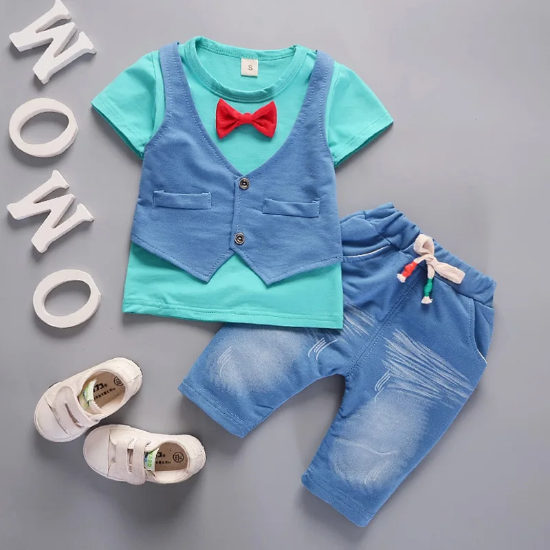 BibiCola/летний комплект одежды для мальчиков, детская одежда для мальчиков, детские спортивные костюмы, топы + шорты, комплект одежды из 2