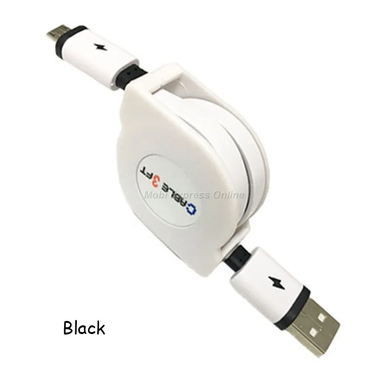 Micro Usb кабель Выдвижной кабель Usb настенное зарядное устройство адаптер для huawei mate 7 8 S P6 P7 P8 P10 Lite Max Honor 5x 5a 5c 6x Nova - Тип штекера: black