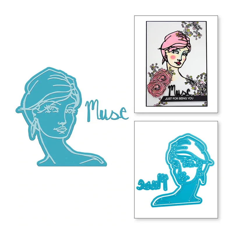 

Naifumodo Character Metal Cutting Dies Scrapbooking Craft Dies Card Making Embossing Illustration Girl Portrait New Metal Dies
