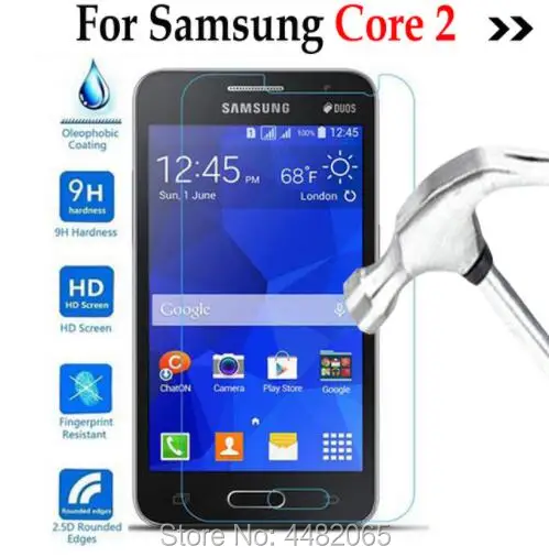 

Core2 Tempered glass Cover For Samsung Galaxy Core 2 II Dous SM-G355H G355 G3559 Screen Protector phone protective film Guard