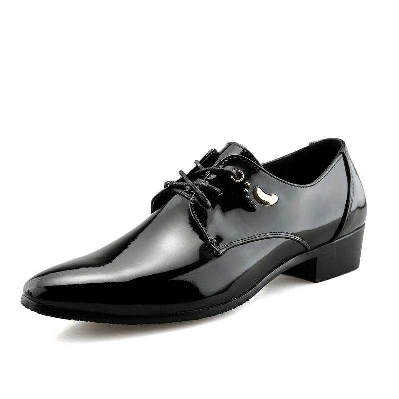 JUNJARM/демисезонная Мужская официальная Свадебная обувь; Брендовые мужские деловые модельные туфли; мужские оксфорды с острым носком; большие размеры 38-47
