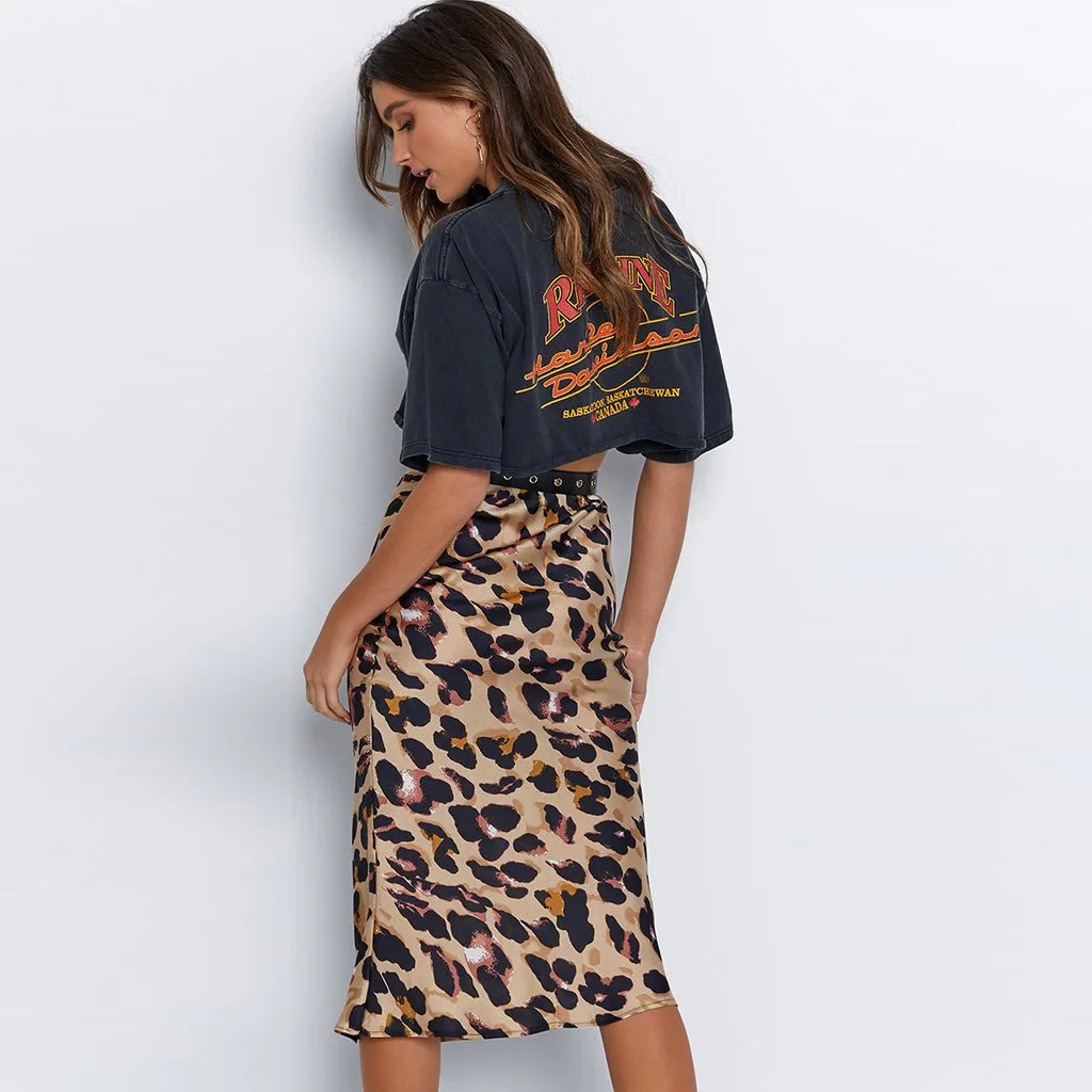 mid length leopard skirts 0-60