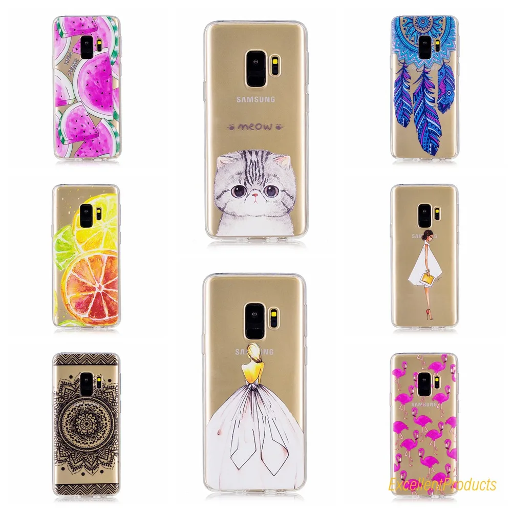 Для Coque samsung S9 плюс пластичный чехол из термополиуретана силикона Фламинго