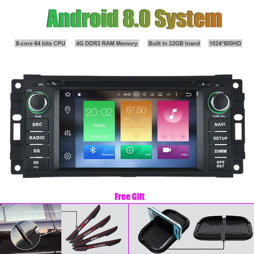 Clearance Octa-Core Android 8.0 CAR DVD Player for CHRYSLER SEBRING CIRRUS 300C JEEP Auto RADIO STEREO GPS navigation 0