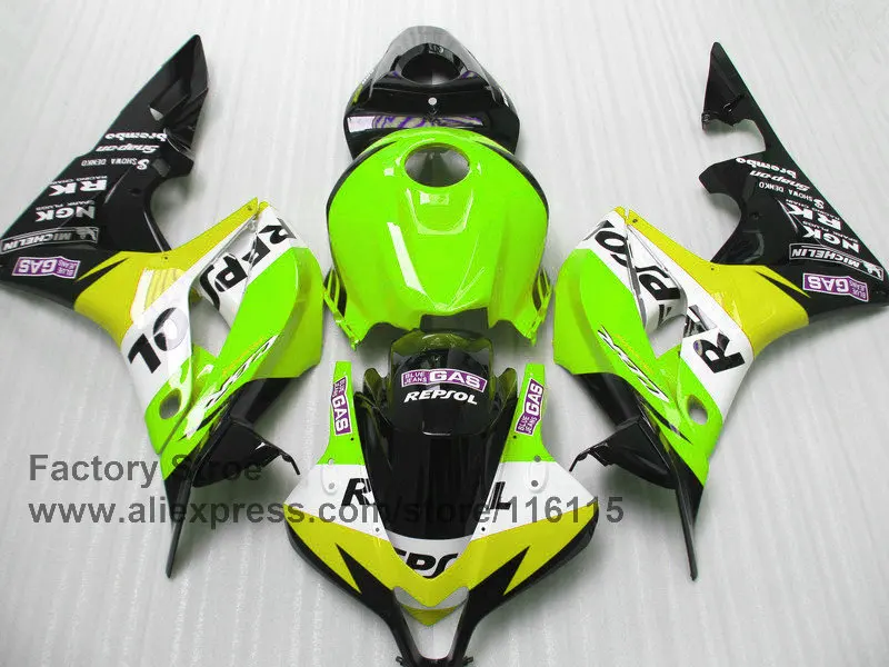 Горячая Распродажа набор для литья под давлением правого зеленого цвета HONDA CBR 600