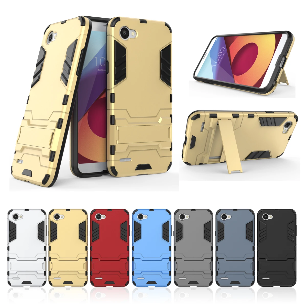 For LG Q6 Silm Robot Armor Case Cover Hybrid Hard Plastic With Kickstand Para Back | Мобильные телефоны и аксессуары