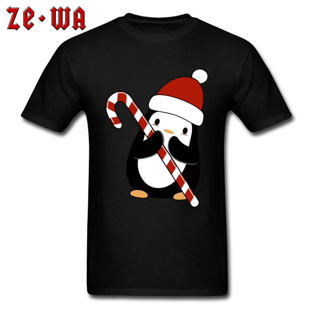 Christmas Penguin T Shirt for Men Design Summer Autumn Tops T Shirt Short Sleeve Latest Group T-shirts O Neck Pure Cotton Christmas Penguin black
