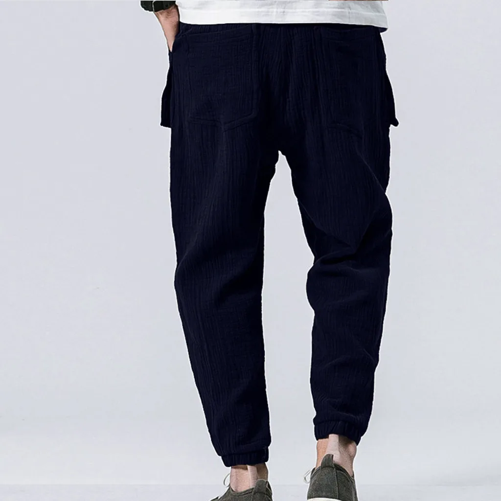 Новые мужские комбинированные комбинезоны с принтом карманные спортивные рабочие повседневные брюки льняные Панталоны hombre уличная